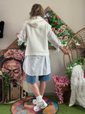 Veste sans manches Bonjour blanche