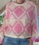 Haut crochet rose