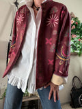 Veste imprimé bohème bordeaux du 36 au 44/46