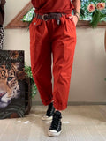 Pantalon City ceinture tressée Terracotta du 38 au 46