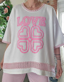 Haut Love blanc/ rose