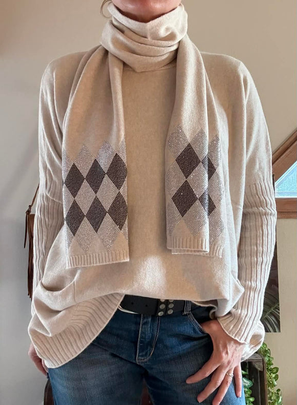 Pull Echarpe beige