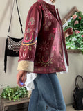Veste imprimé bohème bordeaux du 36 au 44/46