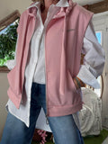 Veste sans manches Bonjour rose