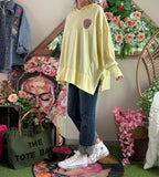Sweat Skull strass jaune