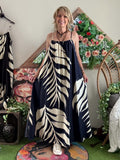 Robe longue Tropicale marine
