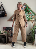 Pantalon avec ceinture Agathe camel du 36 au 46