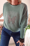 Pull Papillon vert