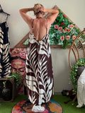 Robe longue Tropicale chocolat