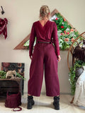 Pantalon Nash bordeaux avec ceinture du 36 au 44