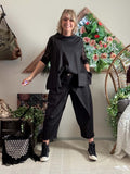 Pantalon Gabrielle croisé noir  du 38 au 48