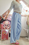 Pantalon avec ceinture Noa bleu ciel
