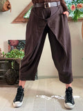 Pantalon Gabrielle croisé chocolat  du 38 au 48