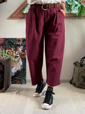 Pantalon avec ceinture Agathe bordeaux du 36 au 46