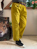Pantalon City ceinture tressée du 38 au 46 moutarde