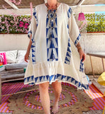 Robe poncho bleu Jaipur