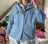 Veste Caroline  à capuche bleu