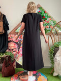 Robe longue noir Ecriture Dorée Iconic