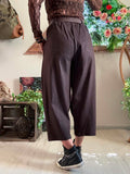 Pantalon Gabrielle croisé chocolat  du 38 au 48