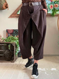 Pantalon Gabrielle croisé chocolat  du 38 au 48