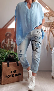 Blouse bleu ciel Tiffany