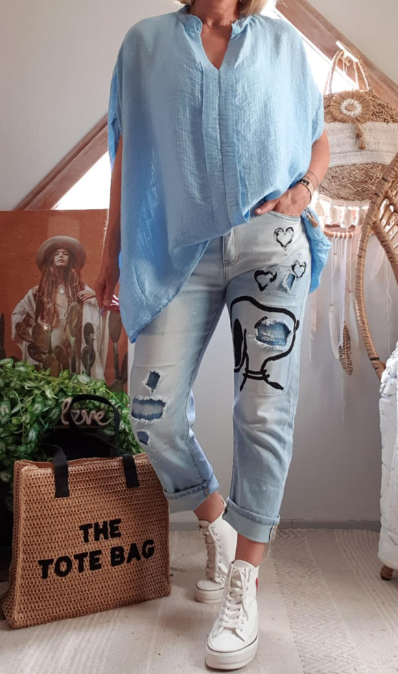 Blouse bleu ciel Tiffany
