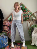 Pantalon Stéphane à rayures blanches et bleues