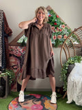 Robe Cécile chocolat du 38 au 52
