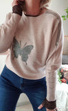Pull Papillon taupe