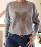 Pull Papillon gris