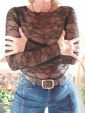 Sous pull Dentelle Elena noir