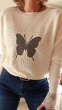 Pull Papillon blanc