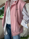Veste sans manches Bonjour rose