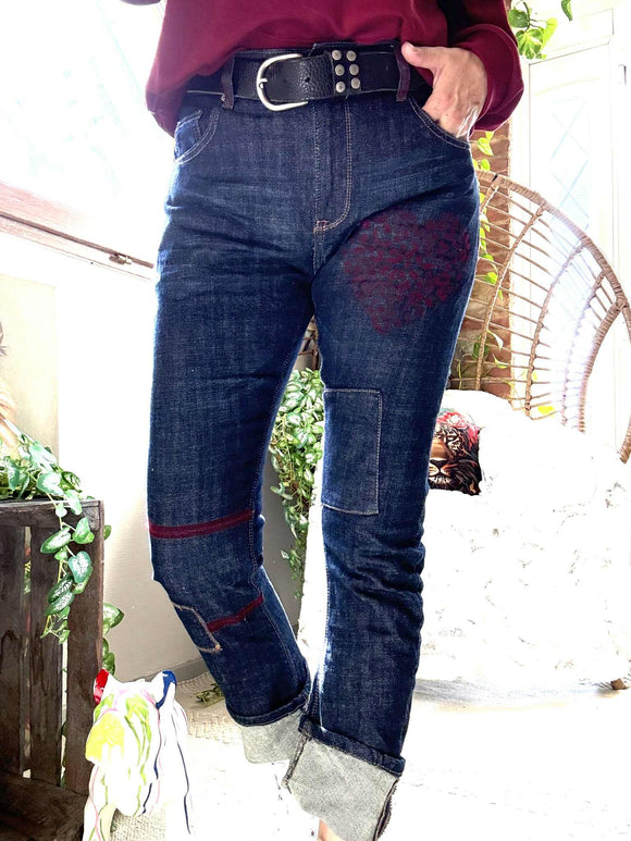 Jeans Couture  coeur vino