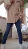 Chemise beige oversize