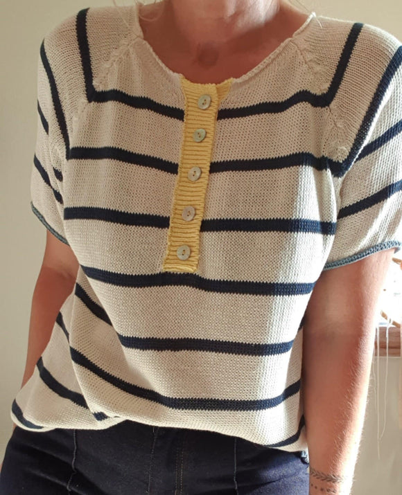 Pull Marin col jaune