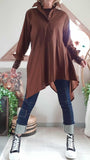 Chemise Asymétrique chocolat