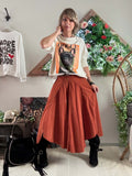 Jupe Cloutée avec ceinture Terracotta