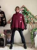 Pull/poncho Esmée bordeaux du 36 au 52