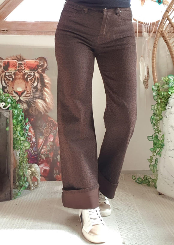 Jeans imprimé chocolat