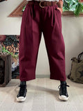 Pantalon avec ceinture Agathe bordeaux du 36 au 46