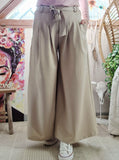 Pantalon large beige