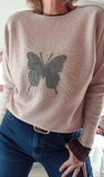 Pull Papillon taupe