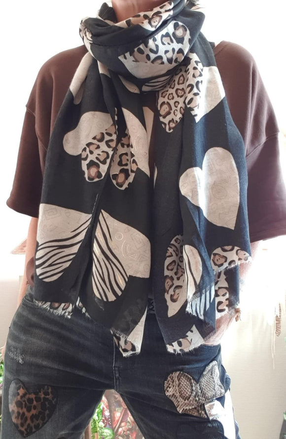 Echarpe Coeur noir
