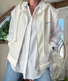 Veste sans manches Bonjour blanche