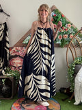 Robe longue Tropicale marine