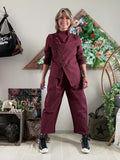 Pantalon avec ceinture Agathe bordeaux du 36 au 46