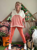 Pull rayures orange