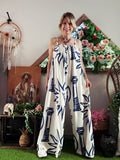Combinaison Athena beige/bleu