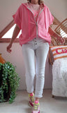 Gilet Marina rayures Fushia/rose